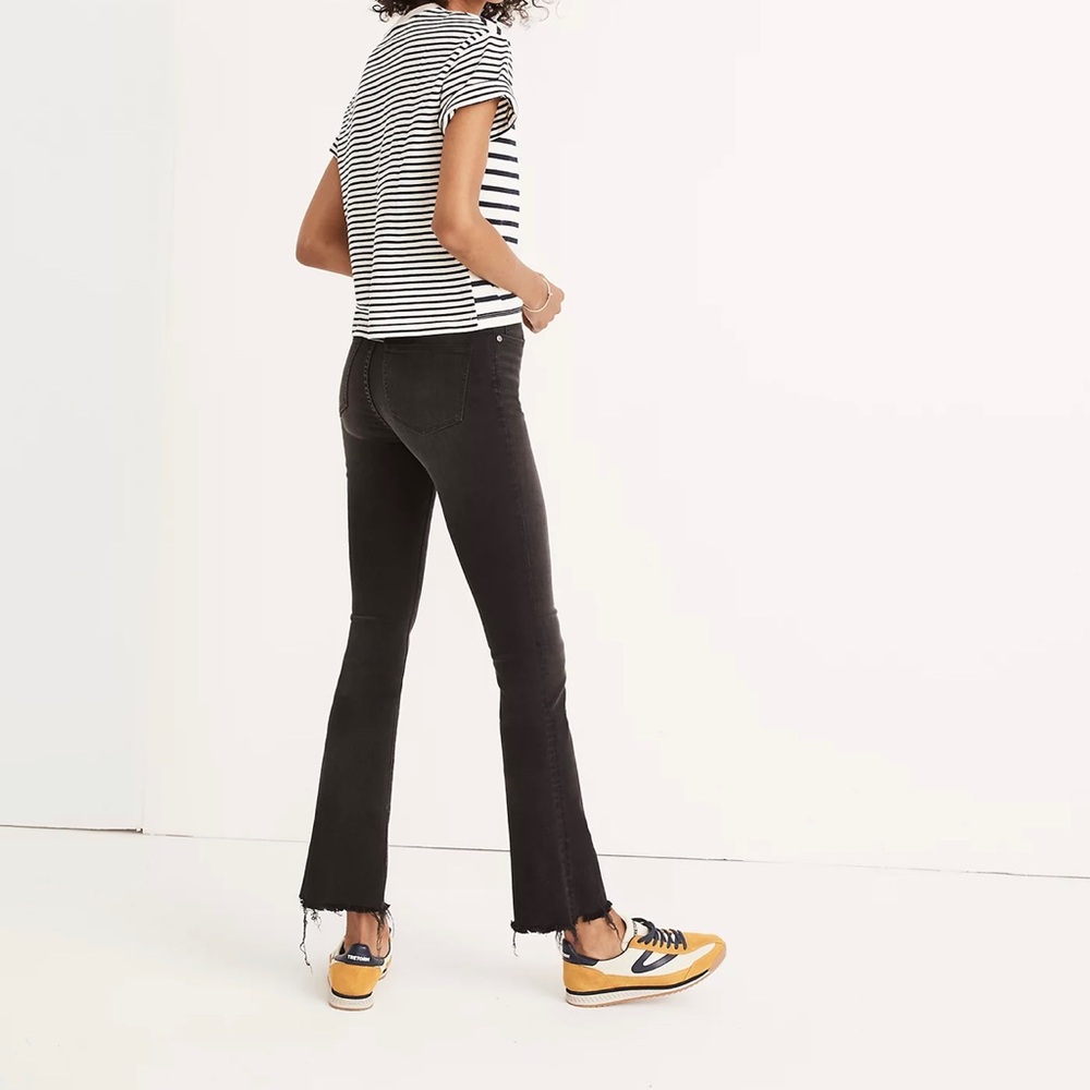 Madewell Tall Cali Demi-Boot Jeans in Berkeley Black: Chewed-Hem Edition Size 36